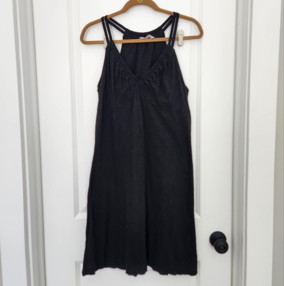 Athleta Cotton Blend Sleeveless Sun Dress Black Large - Picture 5 of 5